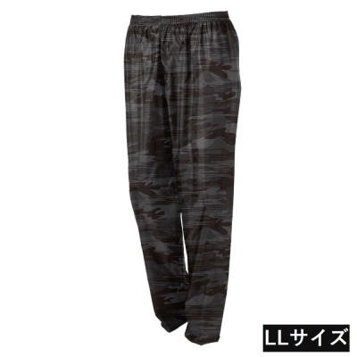 カジメイク 迷彩パンツ LLサイズ [合羽 レインウェア ズボン メンズ レディース 男女兼用 防風 撥水 作業着] ブラックカモフラージュ 2275 