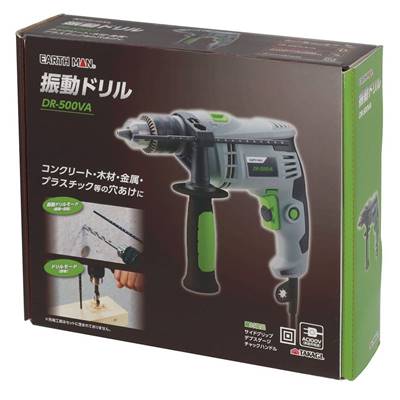 高儀 EARTH MAN AC100V振動ドリル[電動 工具 穴あけ コンクリート 木材 金属 プラスチック] DR-500VA 