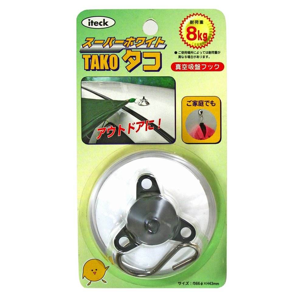 光 光 真空吸盤フック「スーパータコ」白 KTC-2 
