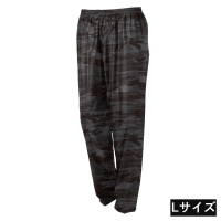 カジメイク 迷彩パンツ Lサイズ [合羽 レインウェア ズボン メンズ レディース 男女兼用 防風 撥水 作業着] ブラックカモフラージュ 2275 